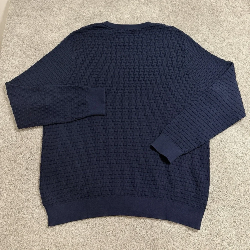 Shaquille O'Neal XLG Sweater Mens 4XL‎ Navy Platoon Textured Crewneck Pullover